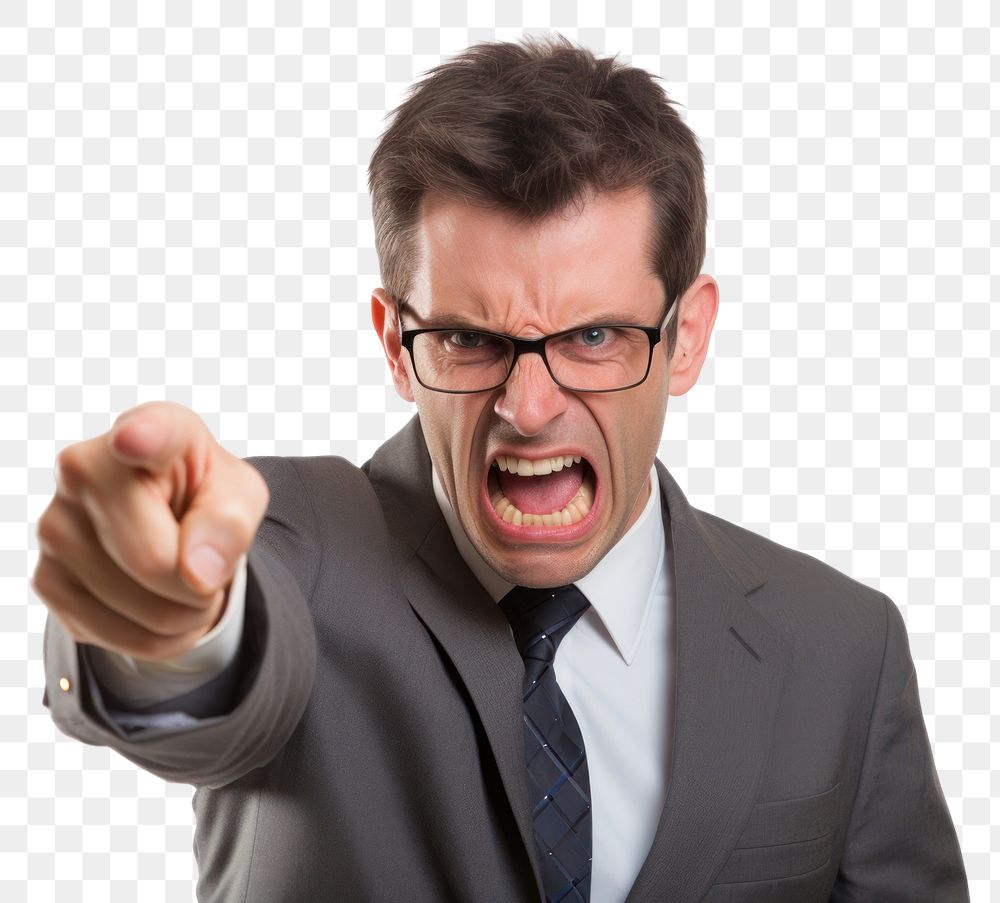 PNG  Businessman shouting adult white background.