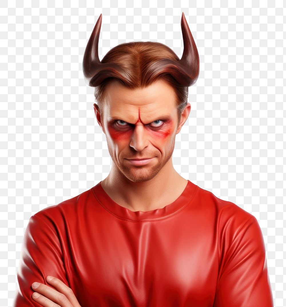 PNG  Devil Lucifer portrait adult photo. AI generated Image by rawpixel.