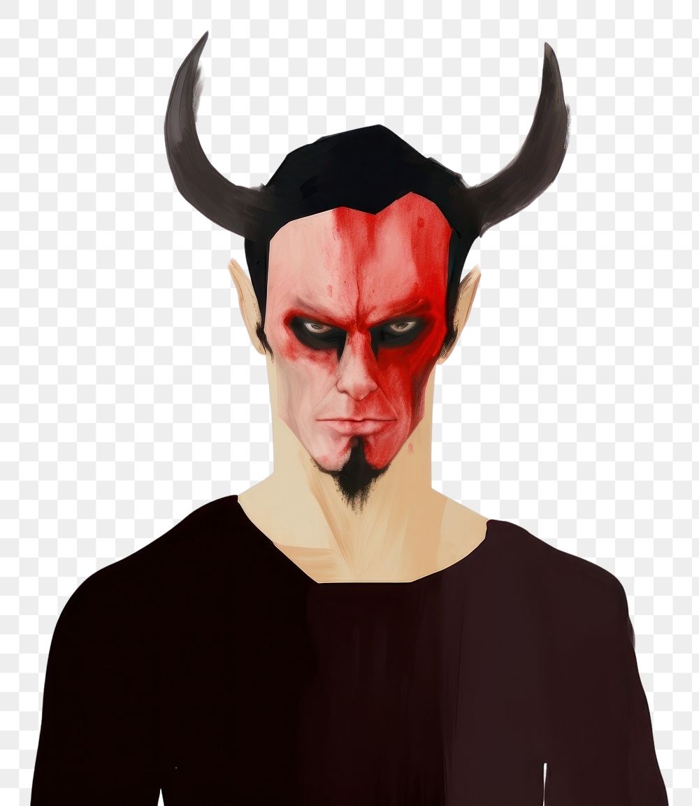 PNG  Devil Lucifer portrait costume adult. AI generated Image by rawpixel.
