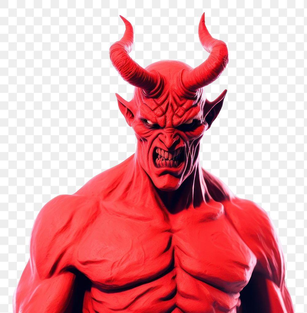 PNG  Devil Lucifer sculpture statue white background. AI generated Image by rawpixel.