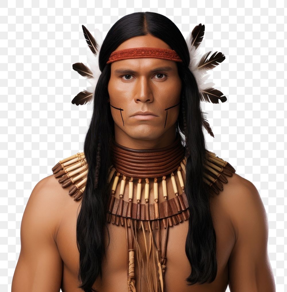PNG  Native american adult white background hairstyle. AI generated Image by rawpixel.