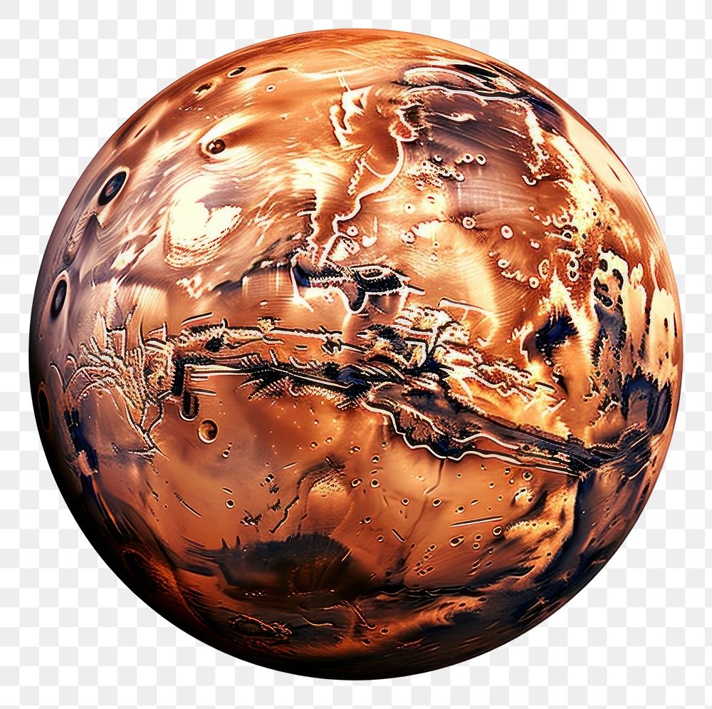 PNG  Mars sphere planet white background. AI generated Image by rawpixel.