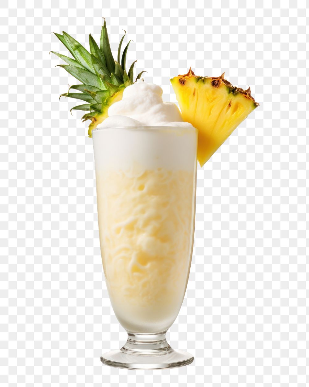 PNG  Pineapple slice dessert fruit glass.