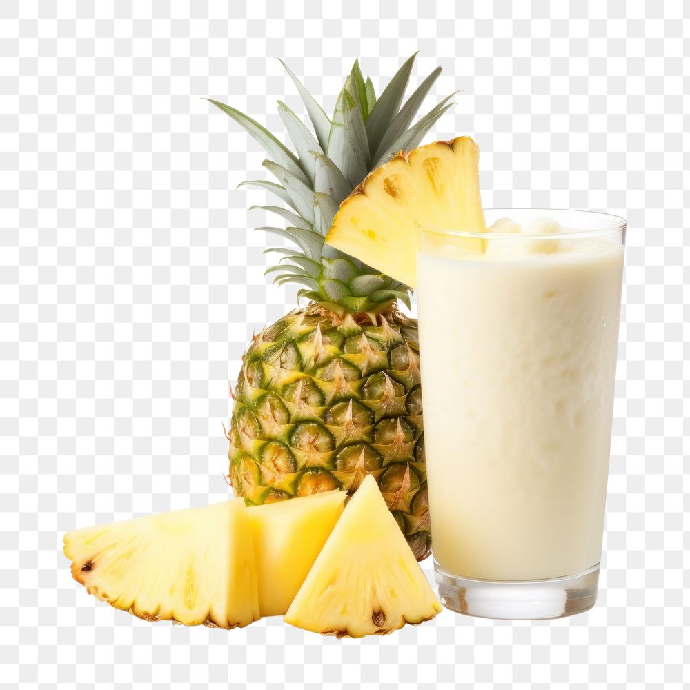 PNG  Pineapple slice fruit drink glass.