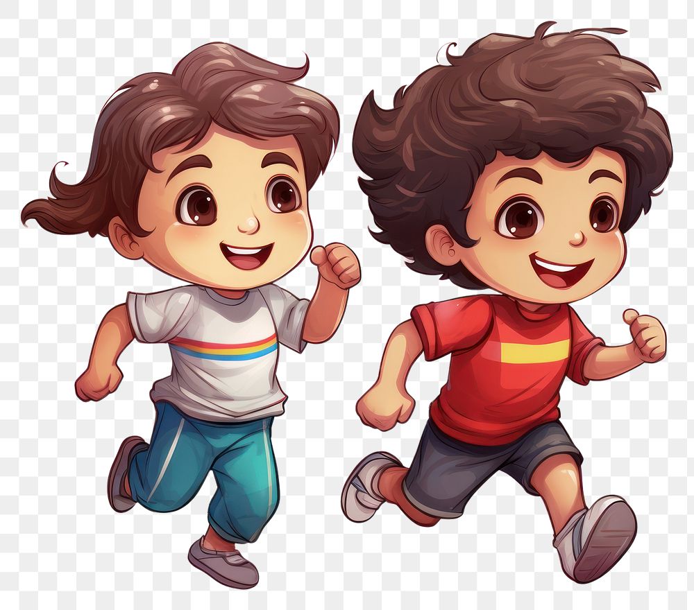 PNG  Kids cartoon white background togetherness.