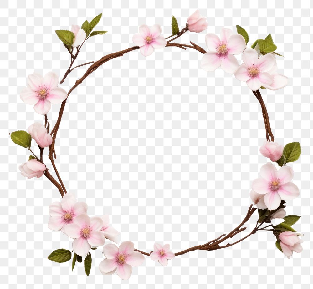 PNG  Tree branch flower blossom circle.