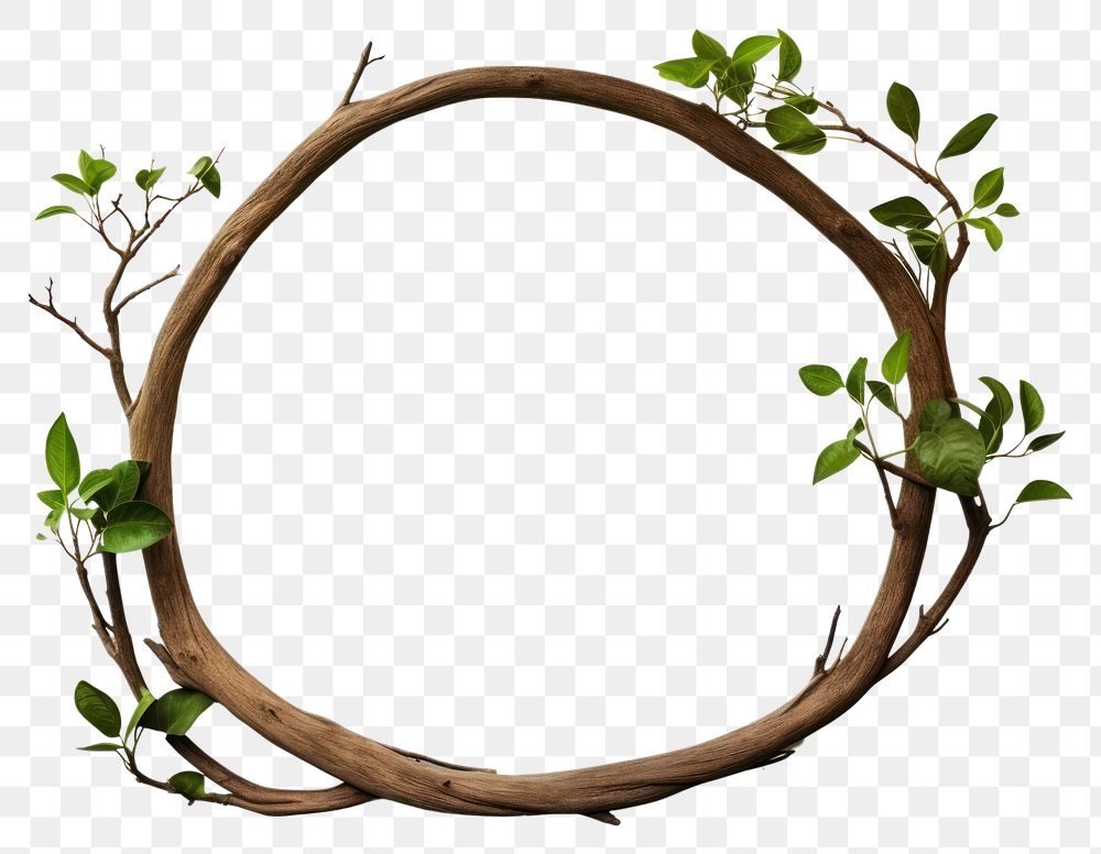 PNG  Tree branch circle white background nature.