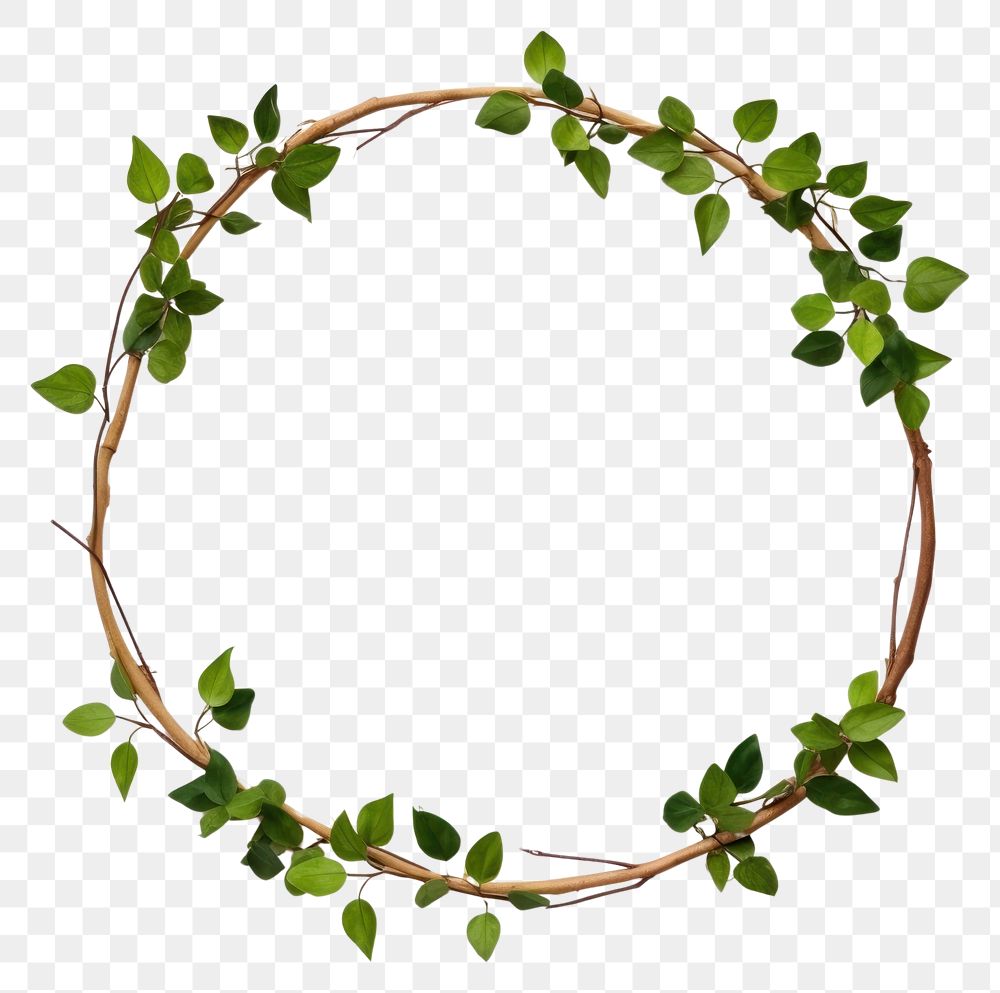 PNG  Tree branch circle plant white background.