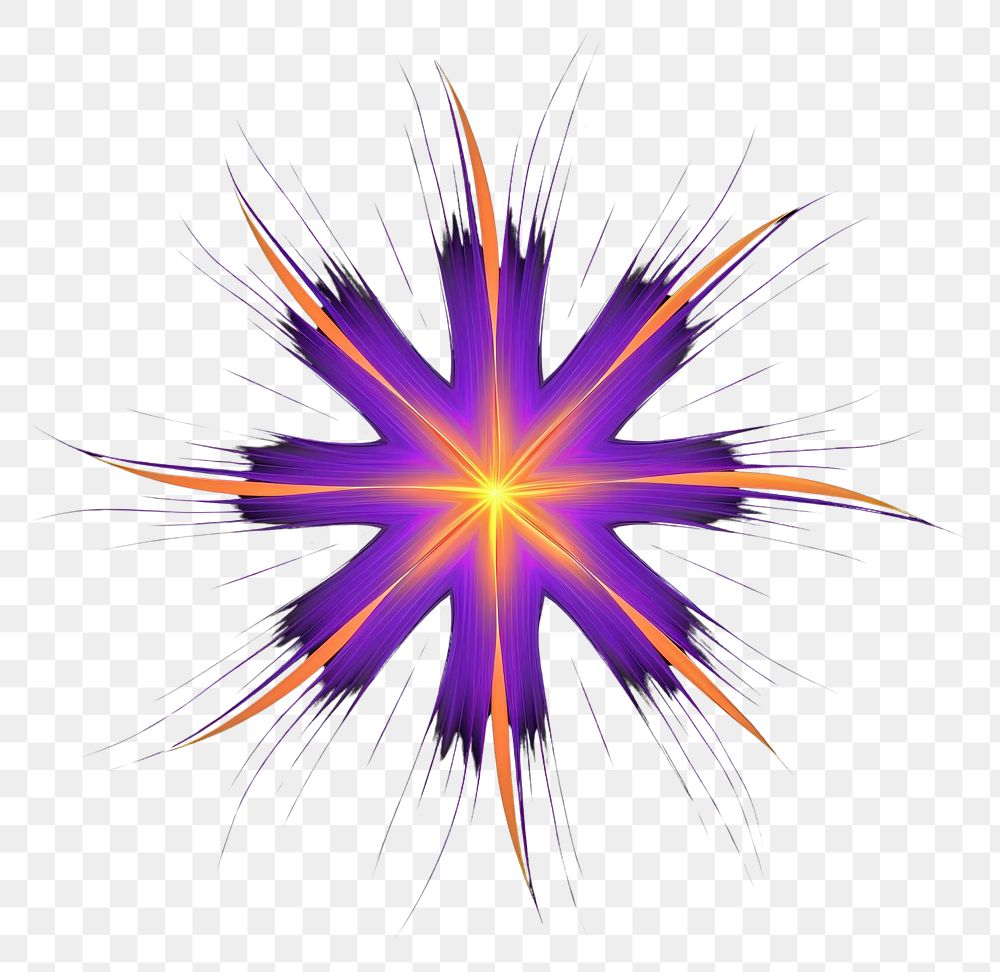 PNG  A star burst shape fireworks pattern purple.