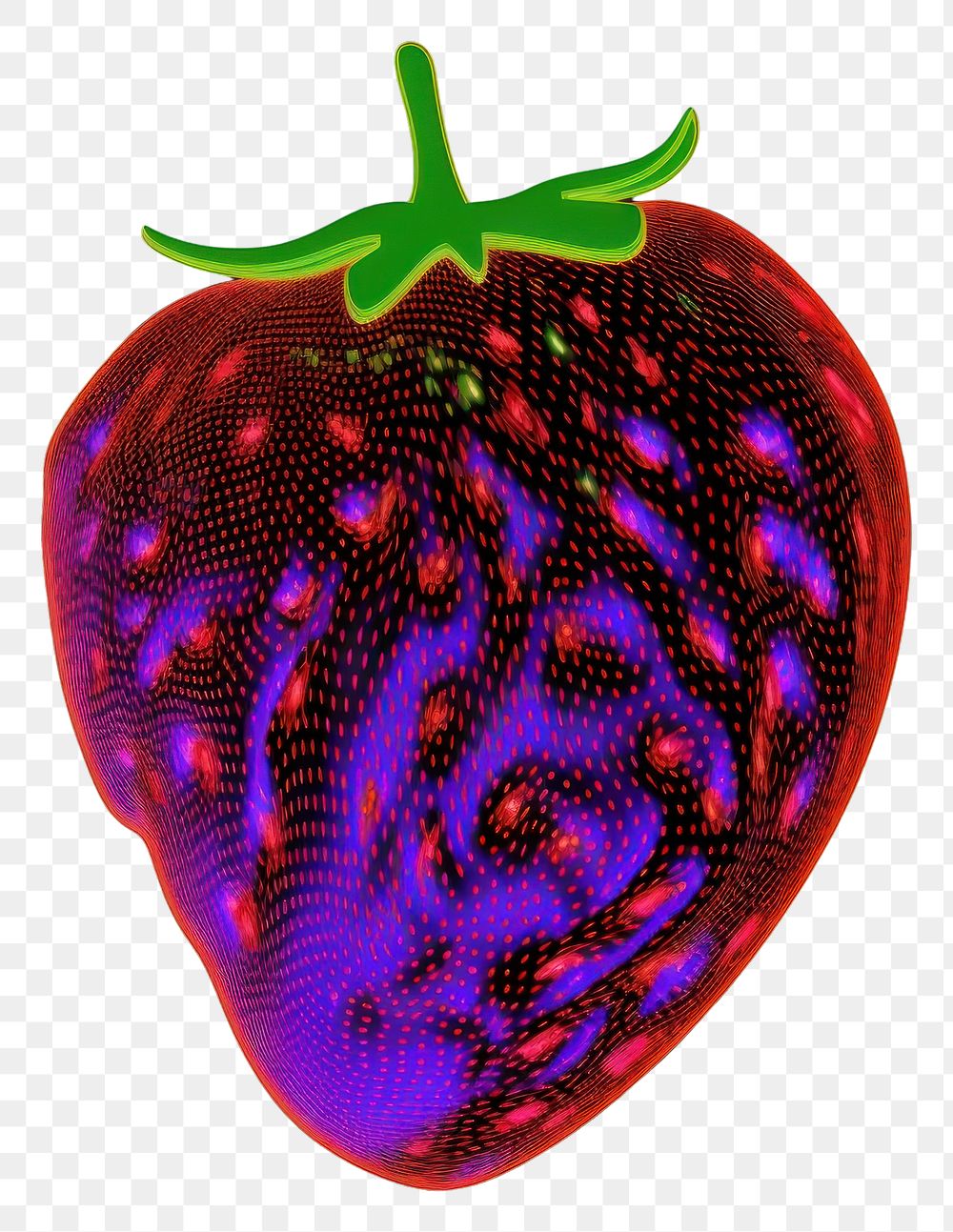 PNG  A strawberryt pattern fruit plant.