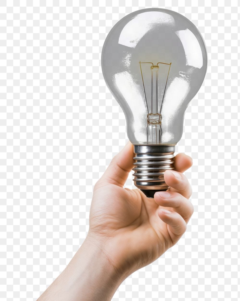 PNG  Light bulb lightbulb holding finger.