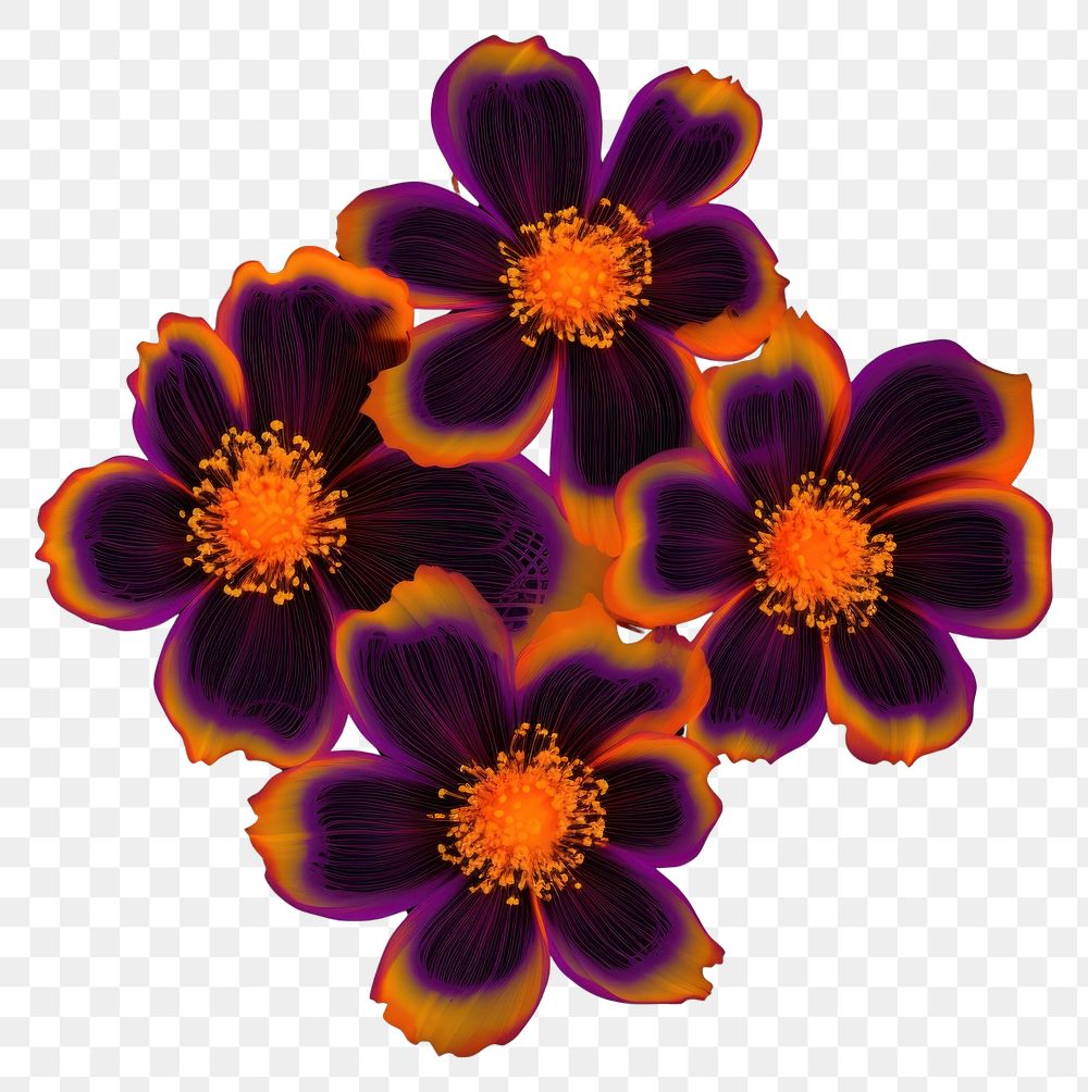 PNG  Flowers pattern purple violet.