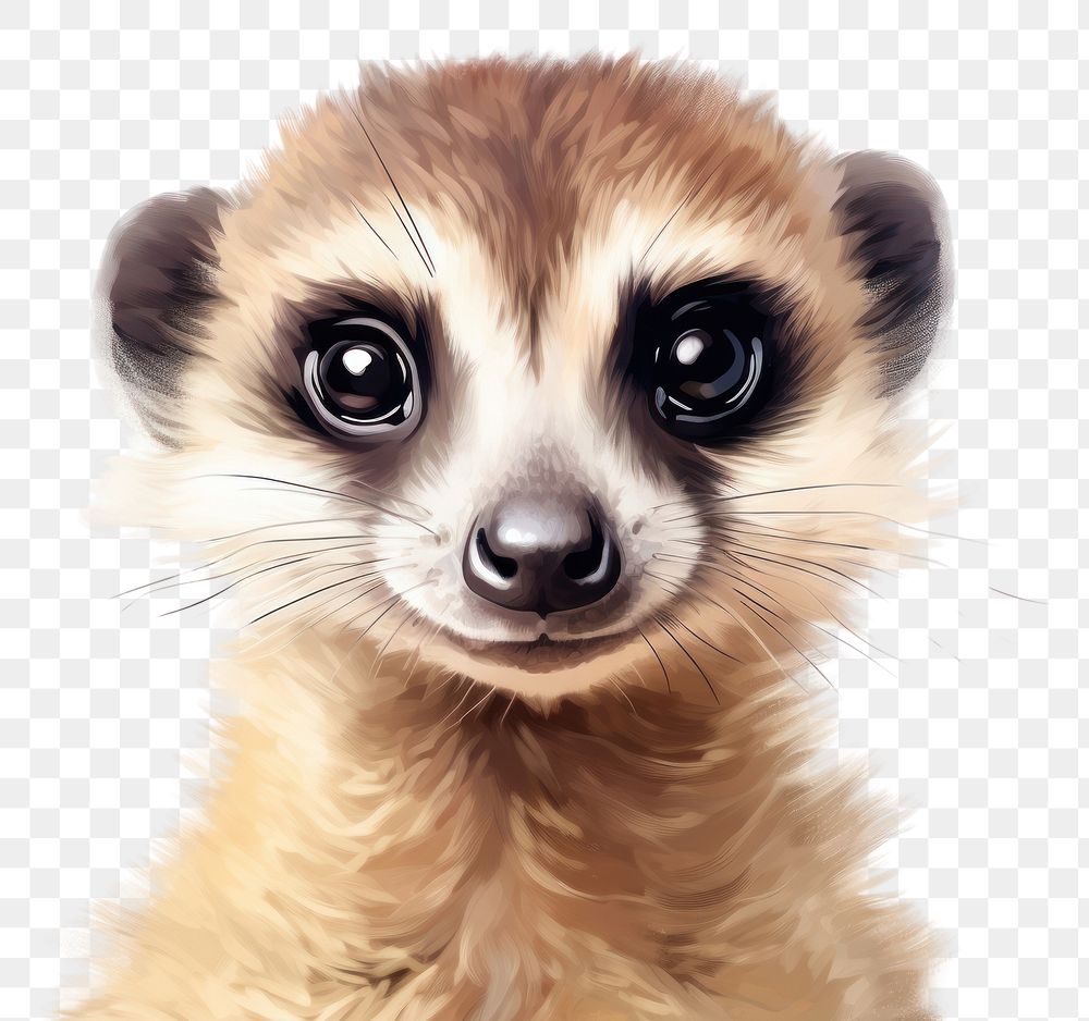 PNG  Cute meerkat wildlife raccoon animal.