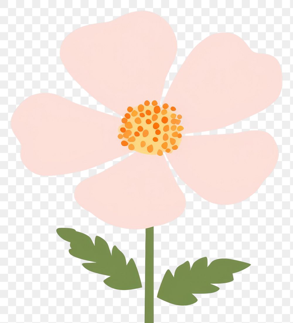 PNG Illustration of a simple flower blossom petal plant.
