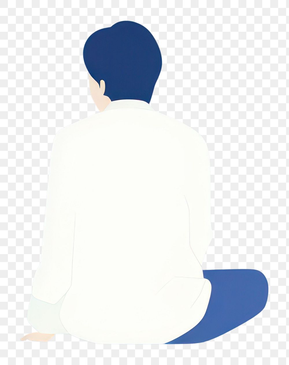 PNG  Illustration of a simple han sitting adult cross-legged.