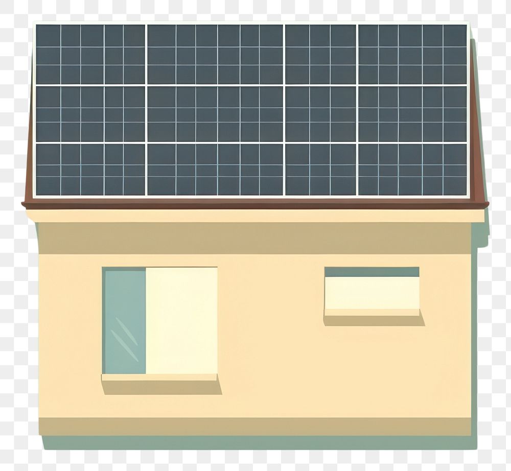 PNG  Illustration of a simple solar panel outdoors architecture solar panels.