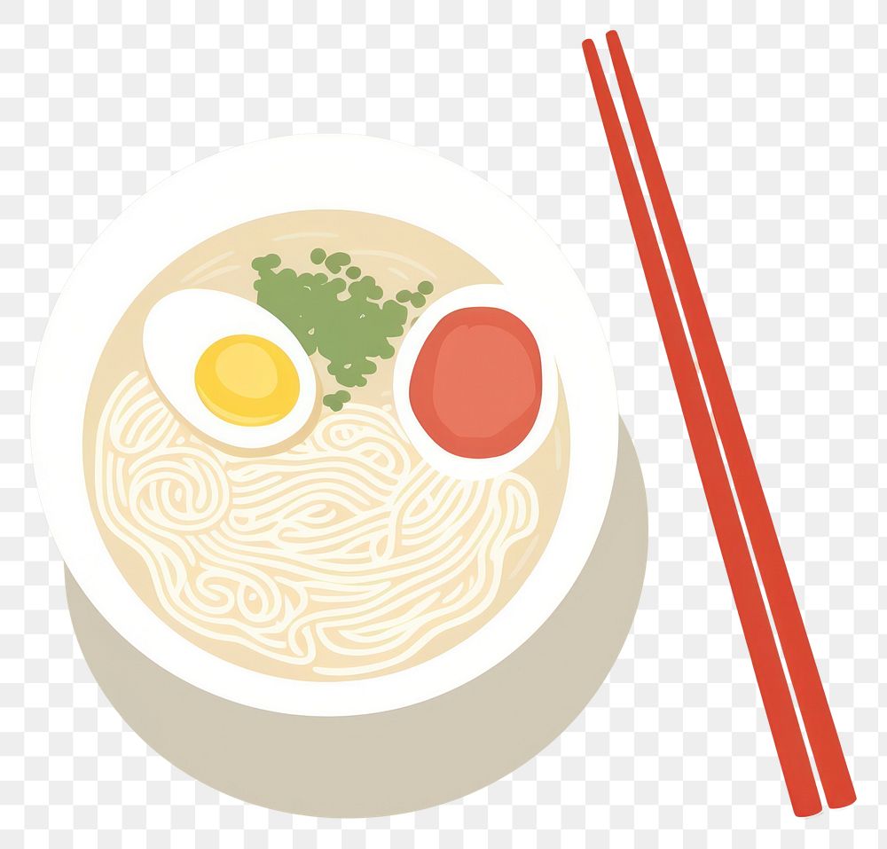 PNG  Illustration of a simple ramen chopsticks noodle food.