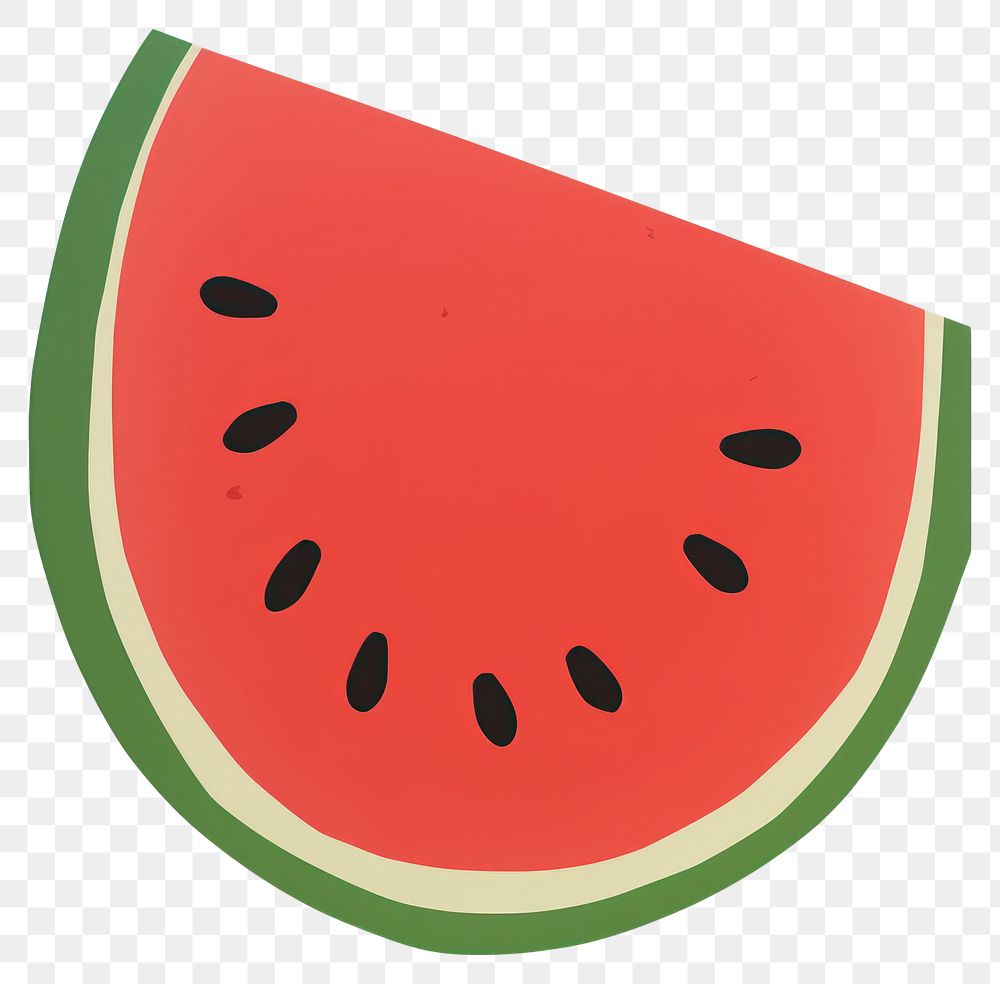 PNG  Illustration of a simple watermelon fruit plant food.