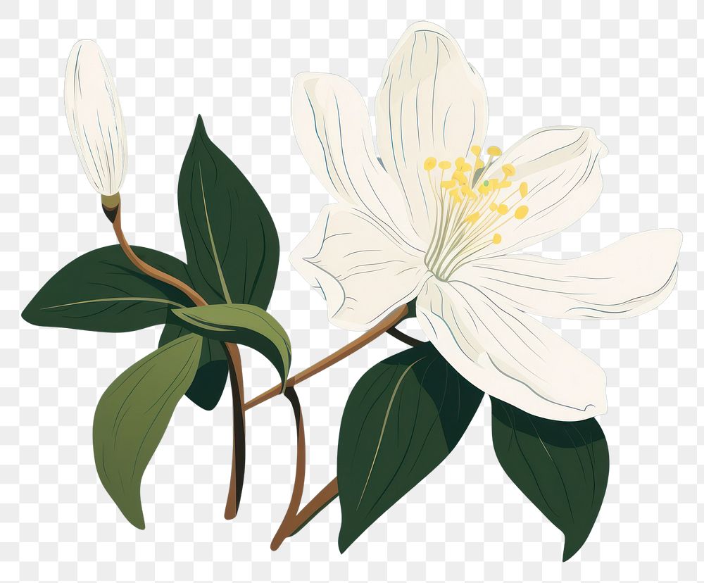 PNG  White flower blossom plant petal.