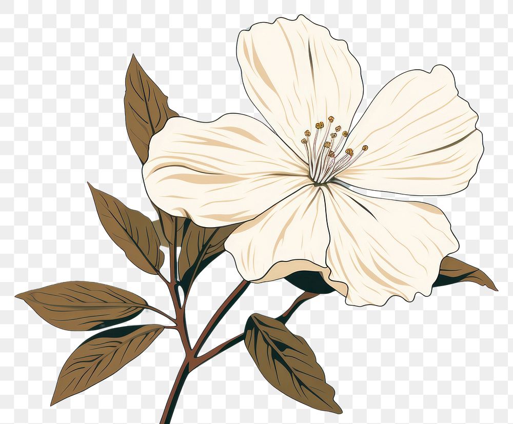 PNG  White flower hibiscus blossom plant.