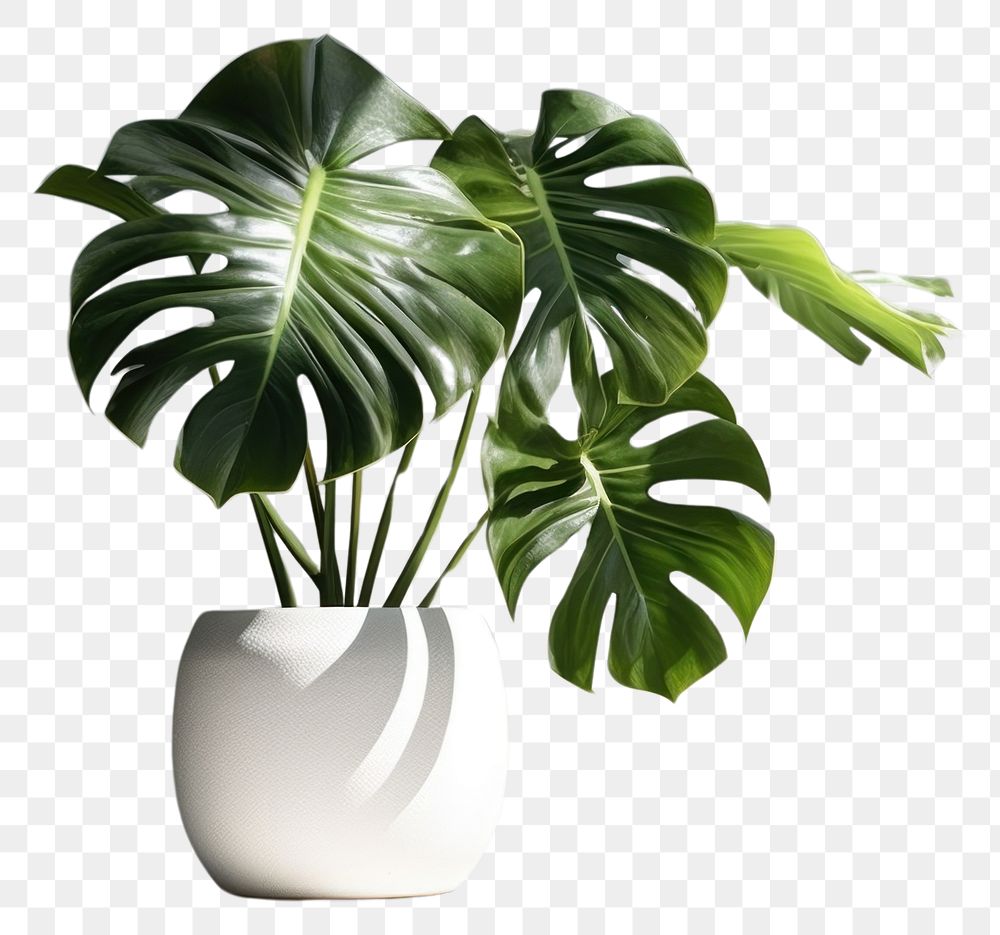 PNG Monstera flower in a white pot plant leaf day