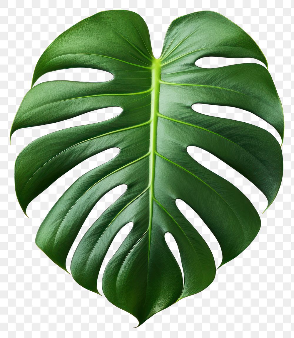 PNG Monstera leaf plant green white background.
