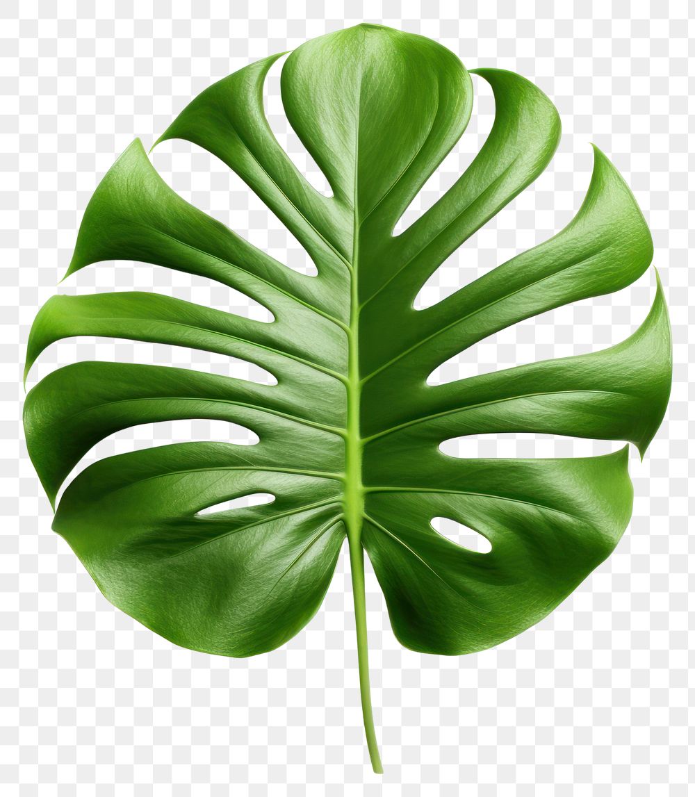 PNG Monstera leaf plant green white background.