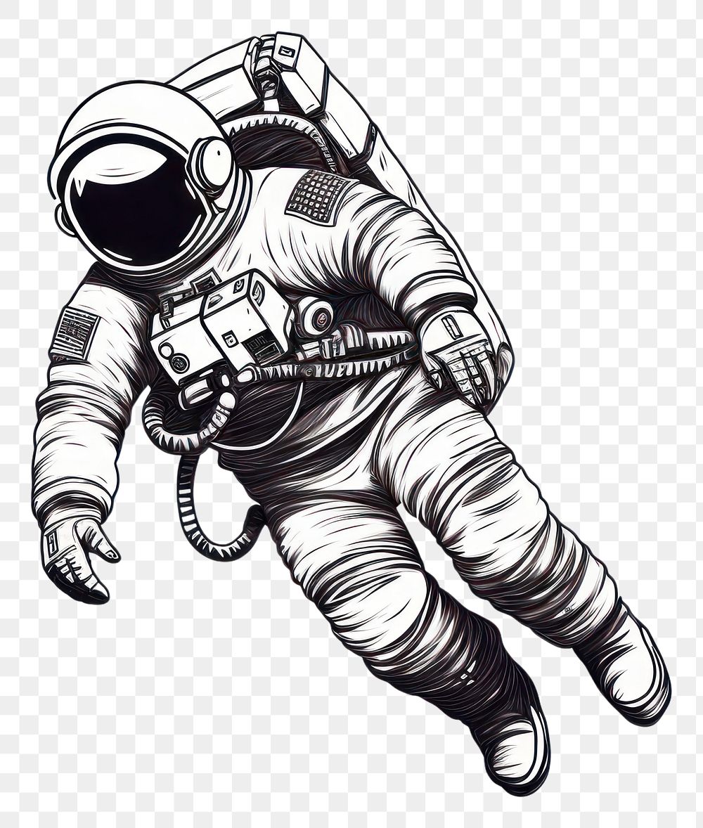 PNG Astronaut in embroidery style drawing sketch adult.