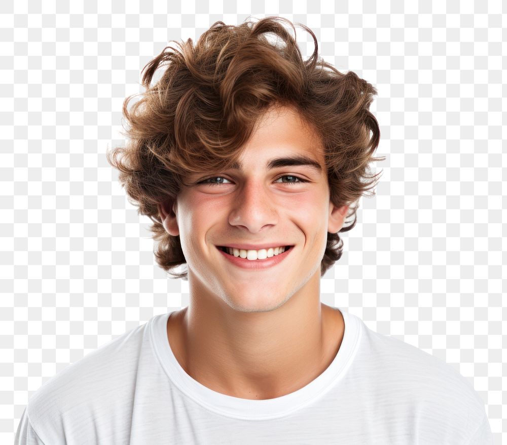 PNG Portrait teenager of a handsome man smiling portrait smile photo.