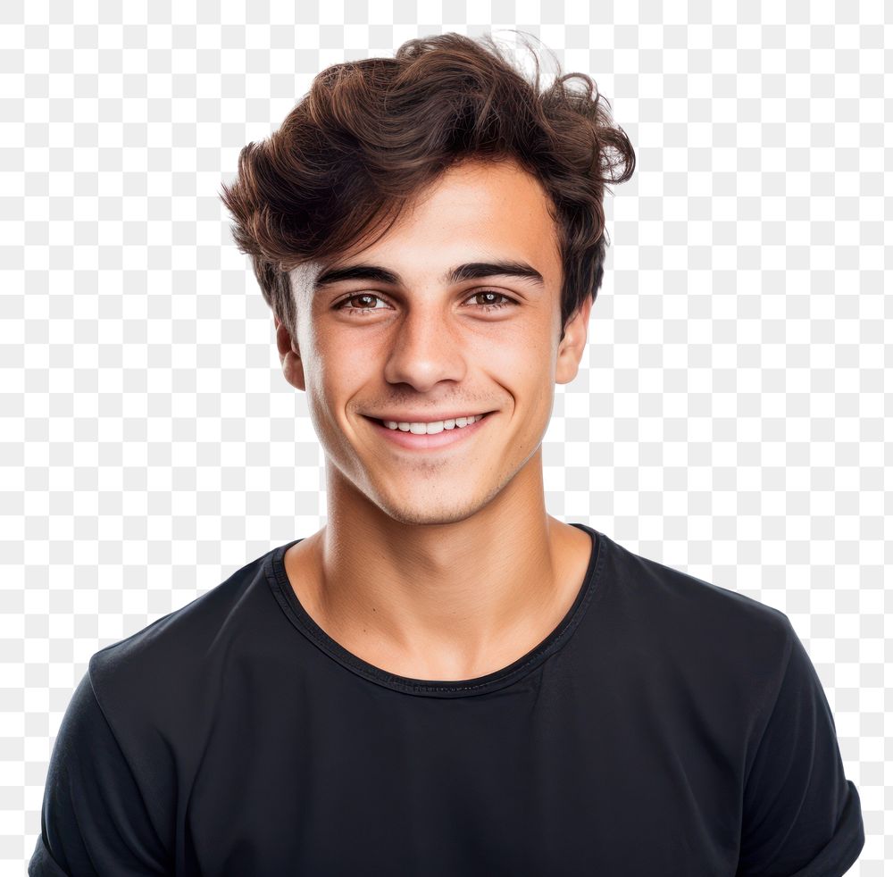 PNG Portrait teenager of a handsome man smiling portrait t-shirt adult.