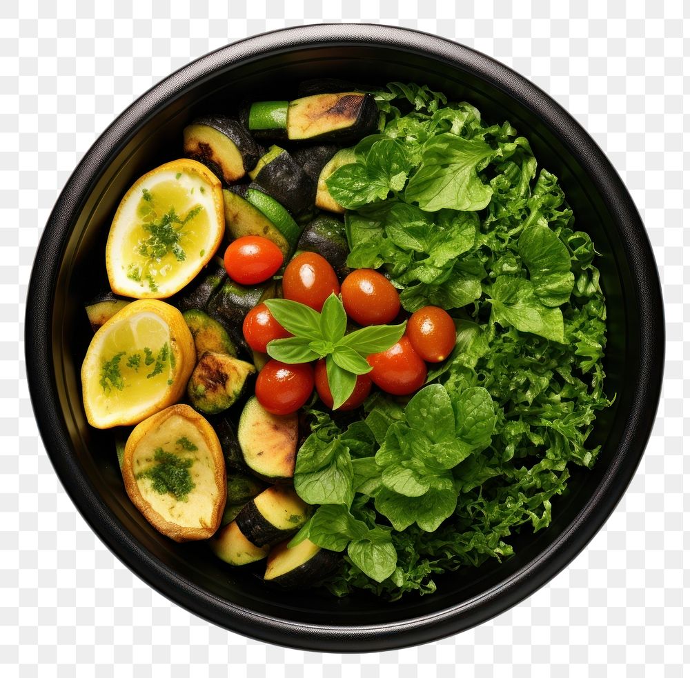 PNG  Green vegan food bowl plate plant.