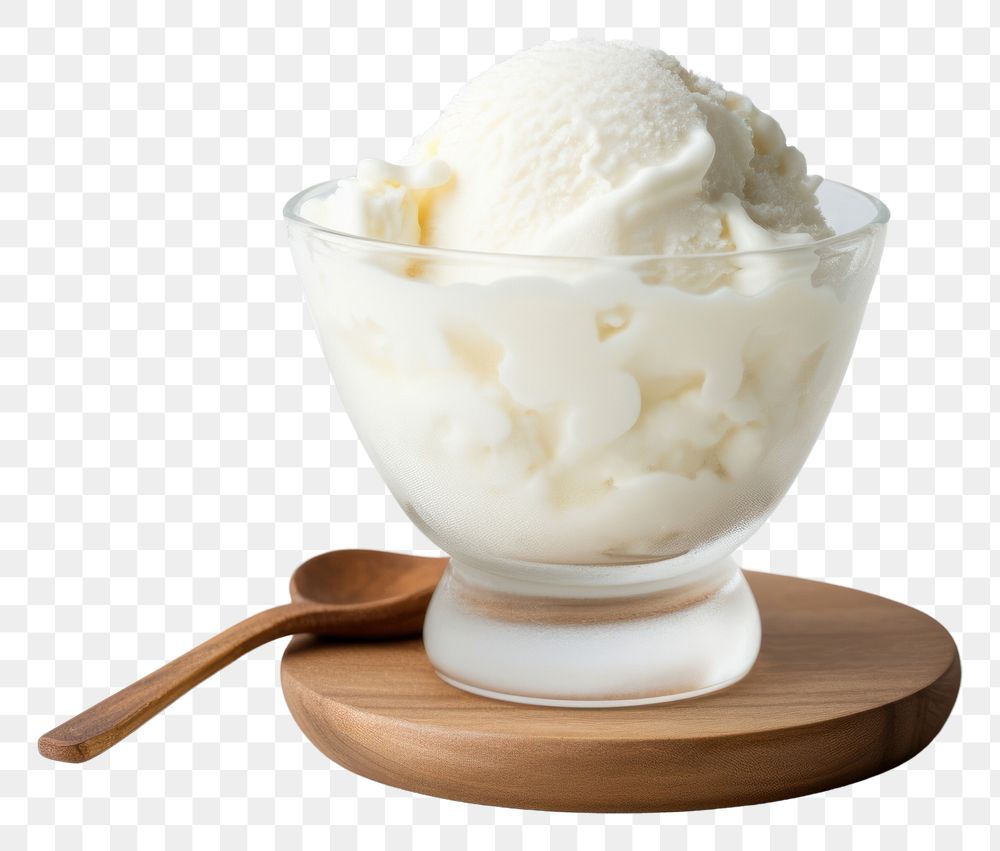 PNG  Ice cream dessert vanilla table. AI generated Image by rawpixel.