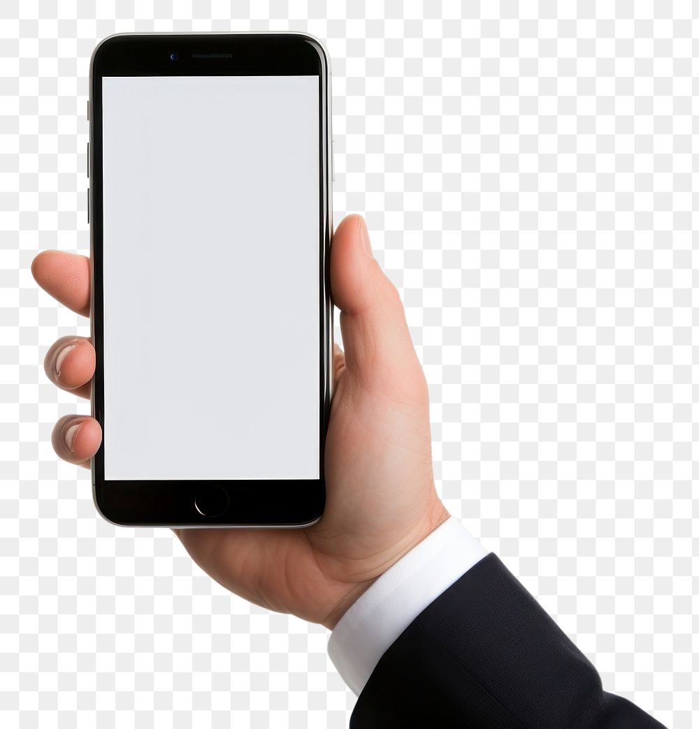 PNG  Phone human white background photographing. AI generated Image by rawpixel.