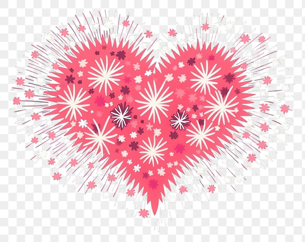 PNG Pink and silver heart fireworks illuminated backgrounds celebration. AI generated Image by rawpixel.