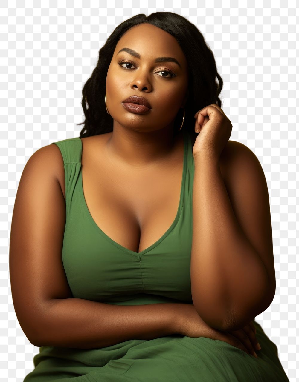 PNG An american-african plus size woman portrait person adult. AI generated Image by rawpixel.