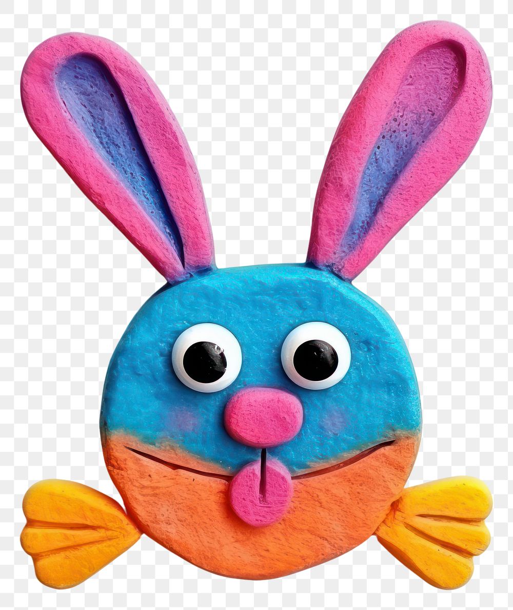 PNG  Plasticine of Easter bunny easter plush toy.