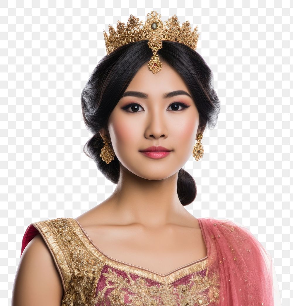 PNG  Asian princess portrait jewelry photo. AI generated Image by rawpixel.