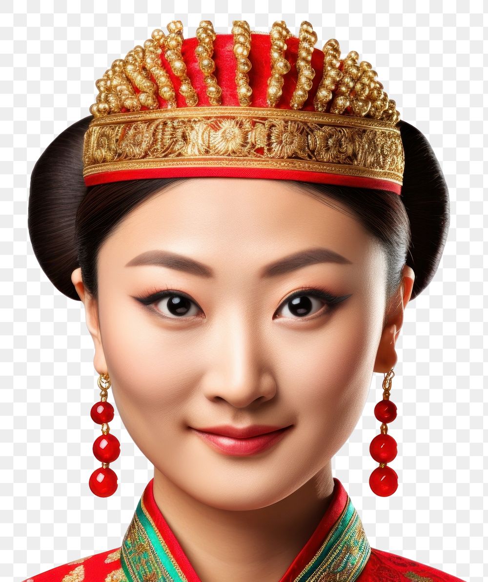 PNG  Asian princess jewelry earring adult. AI generated Image by rawpixel.