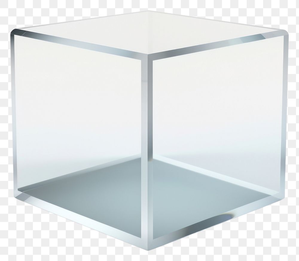 PNG  Cube icon glass furniture white background.