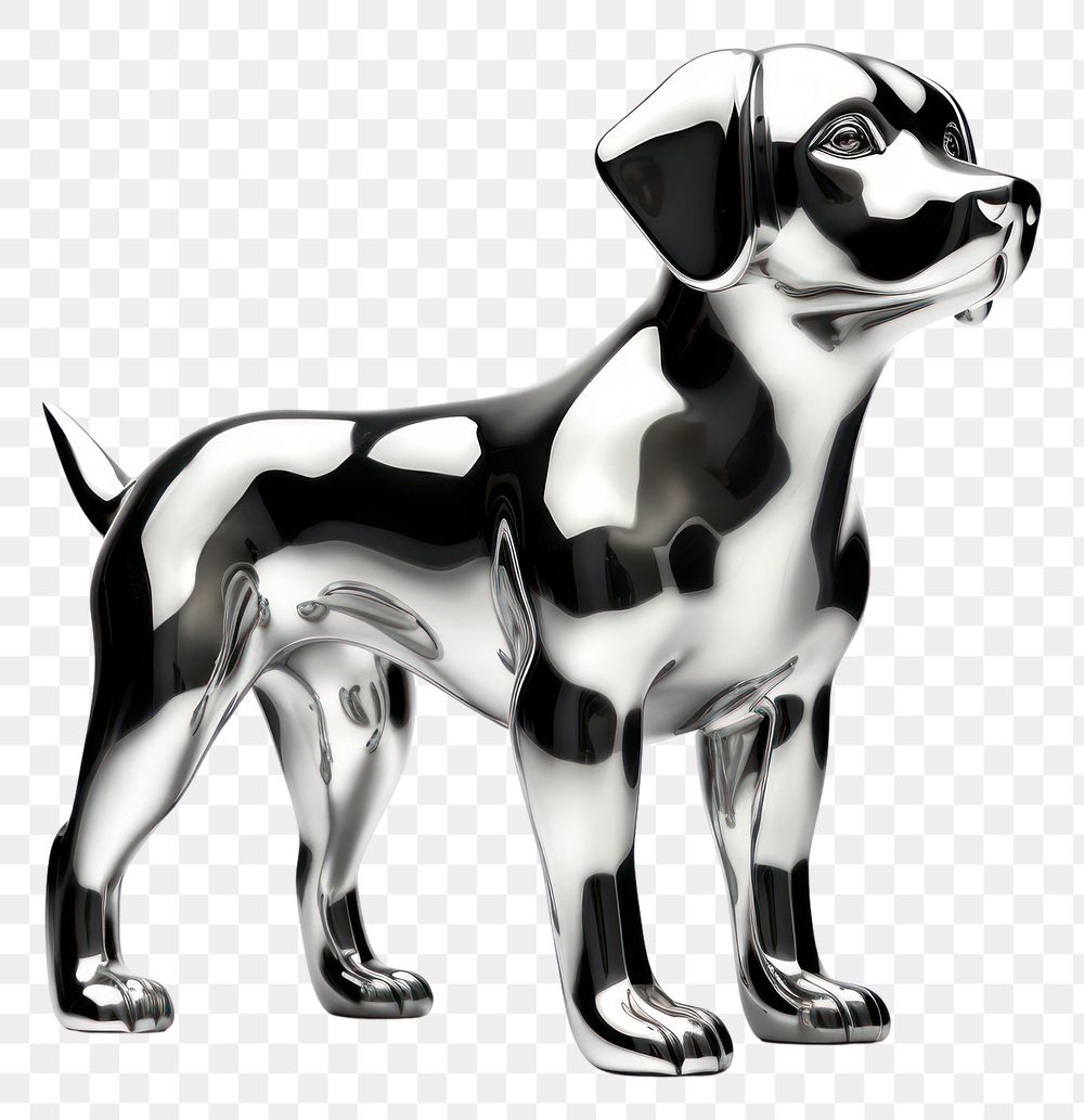 PNG Dog Chrome material mammal animal shiny.