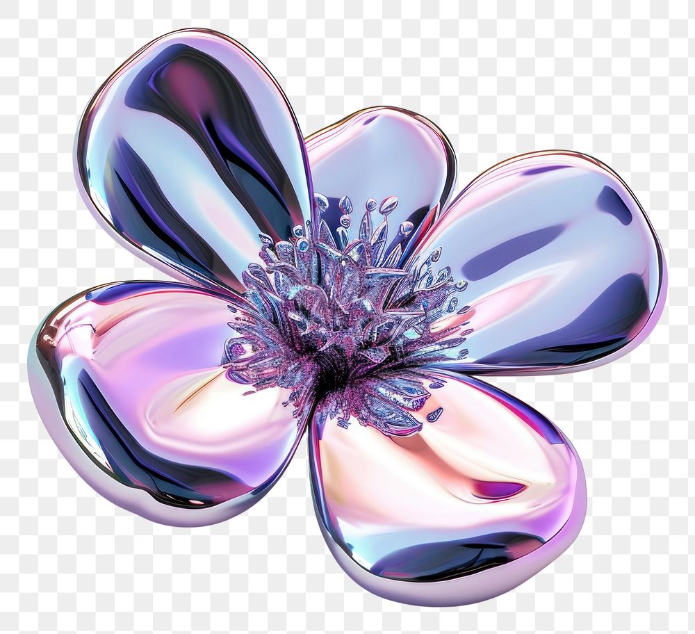 PNG Gemstone jewelry flower purple