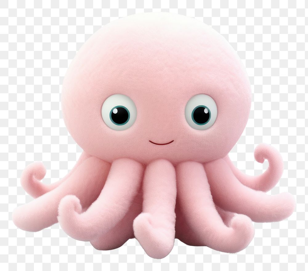 PNG Octopus plush toy animal.