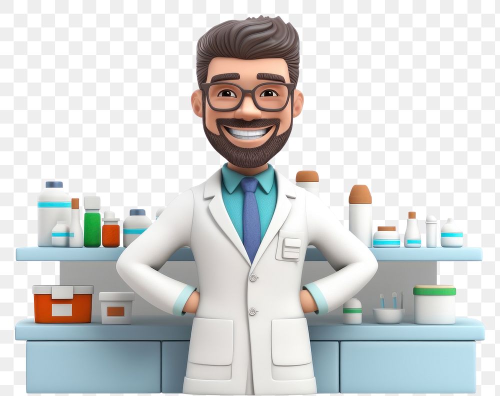 PNG  A smiling pharmacist portrait cartoon adult