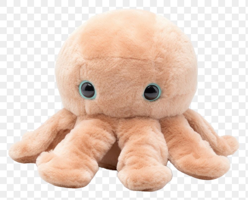 PNG Plush toy octopus white background.