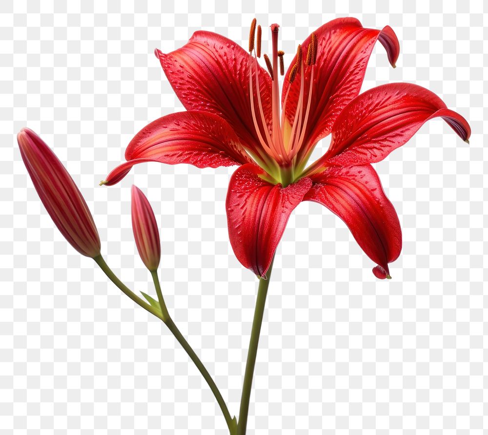 PNG Red lily flower petal plant inflorescence.