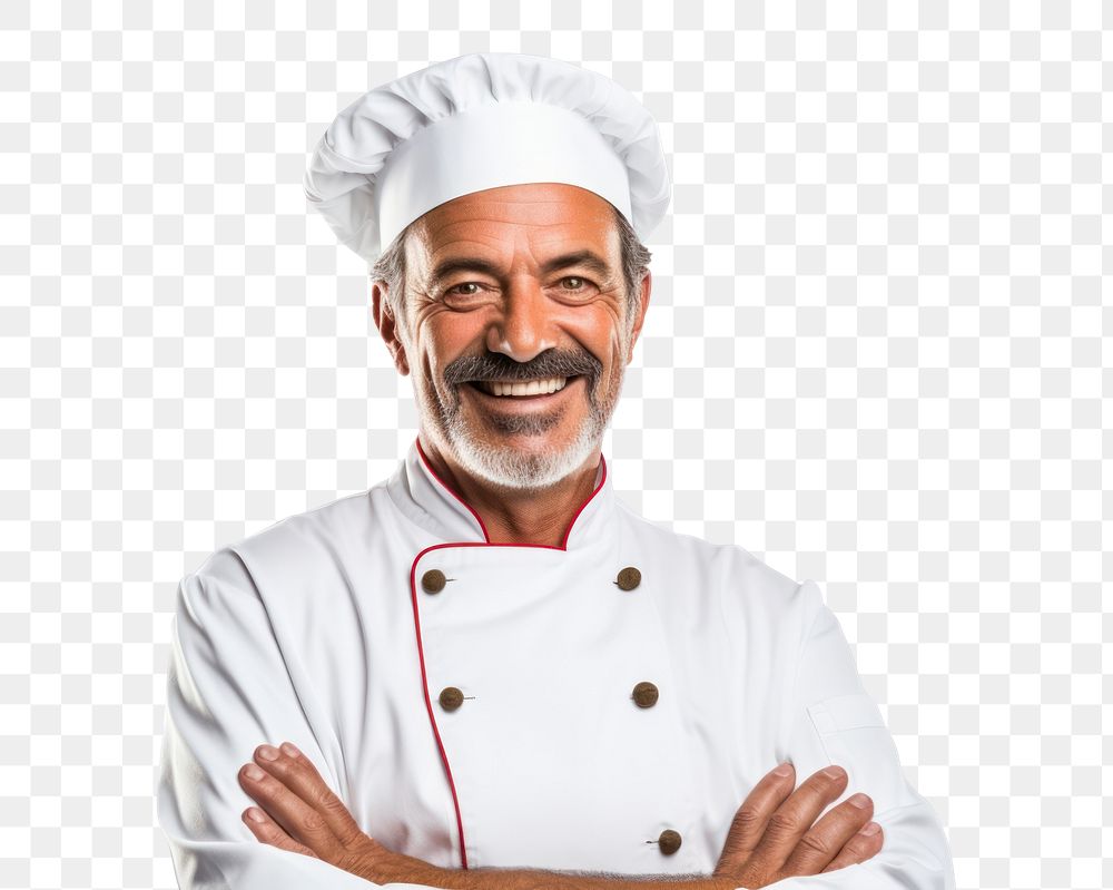 PNG An Italian chef smiling adult white background protection.