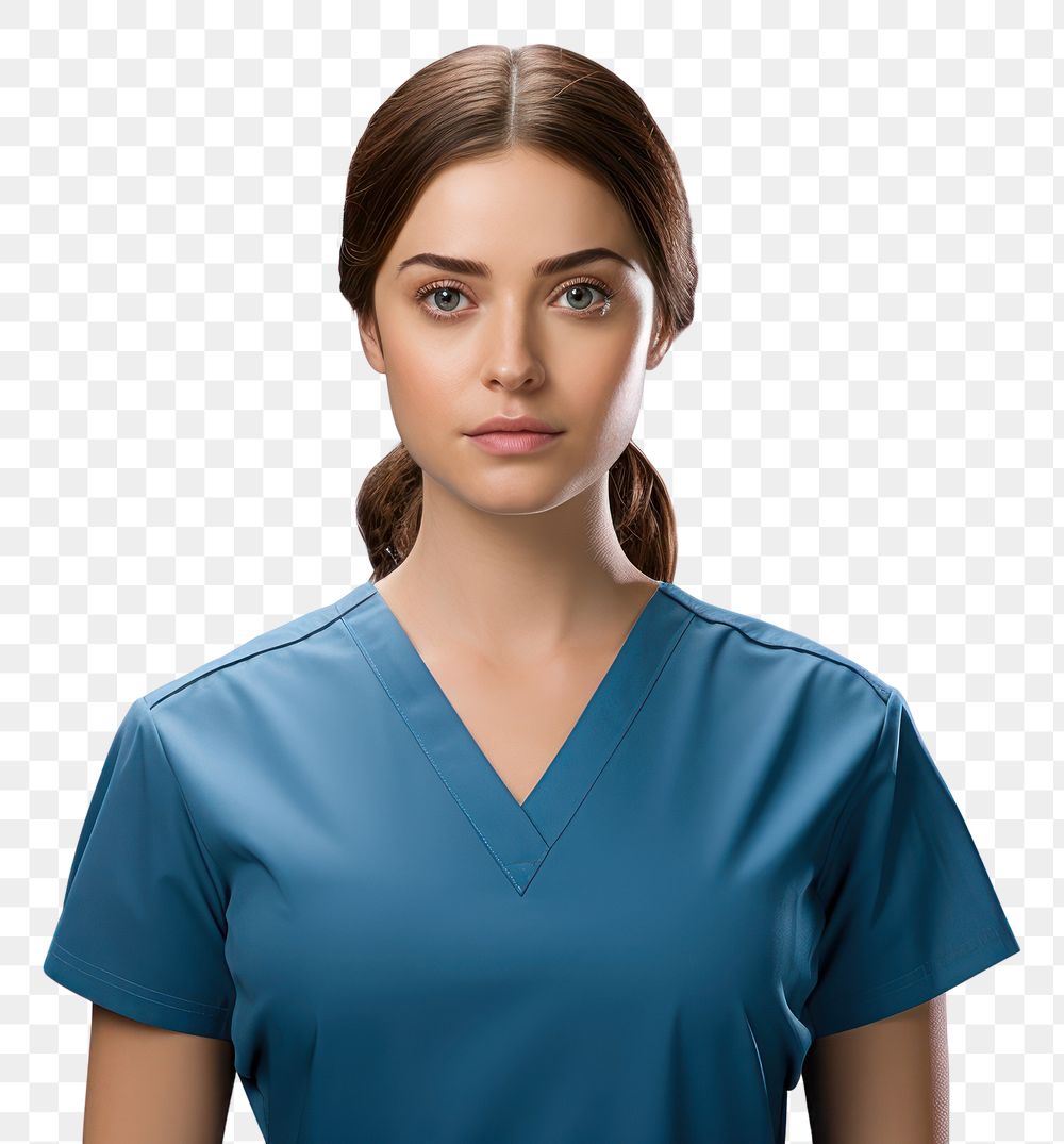 PNG Female nurse adult white background hairstyle. AI generated Image by rawpixel.