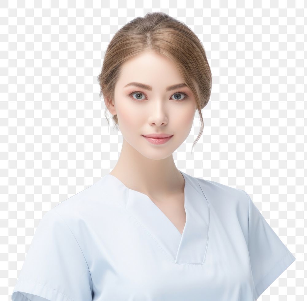 PNG Female nurse adult white background stethoscope. AI generated Image by rawpixel.