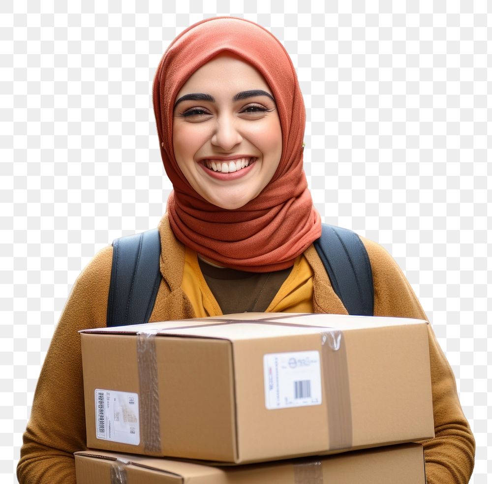 PNG  Box cardboard smiling adult.