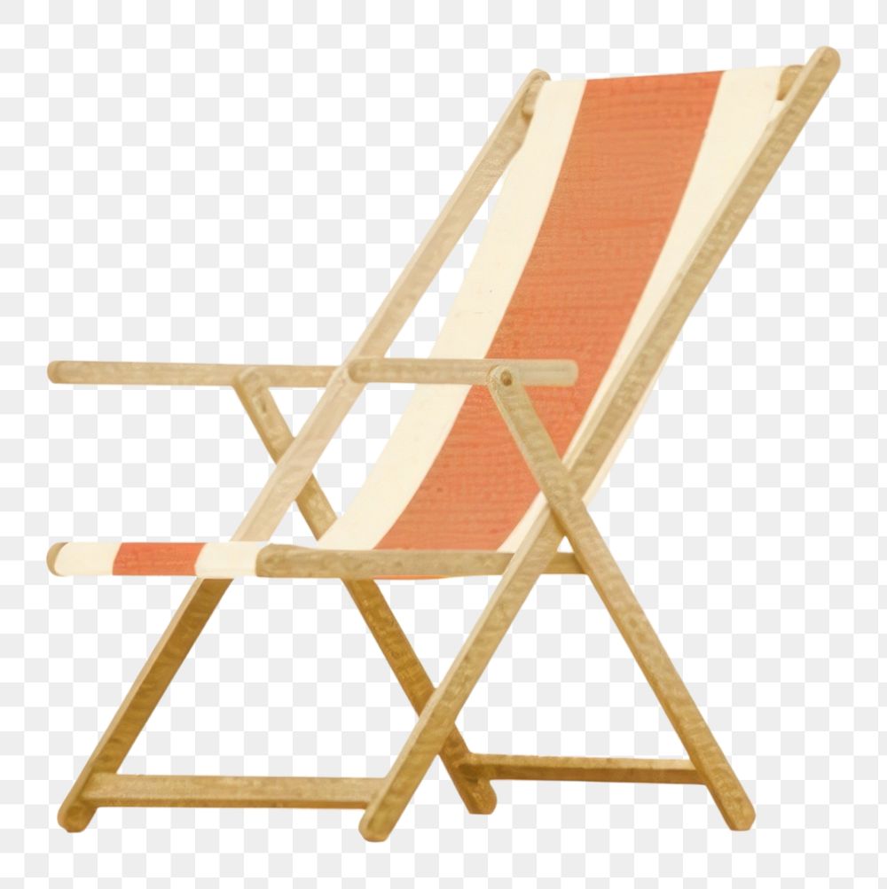 PNG  Beach chair furniture white background relaxation.